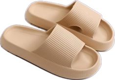 Comfortable Non-slip Slides, Comfortable Non-slip Solid Color Slides, Comfortable Beige Slides With Textured Footbed, Lightweight And Comfortable Slides With Textured Footbed, Comfortable Lightweight Slides With Round Toe, Lightweight Comfortable Slides With Round Toe, Lightweight Comfortable Synthetic Slippers, Pillow Slides, Take Off Your Shoes