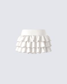 FYI…this ivory ruffle mini skirt is bound to make everyone fall for you 😚 Made from stretch jersey fabric and featuring a pull-on style and tiered ruffles for a fun and playful everyday piece 🤍 Ruffle Mini Skirt Sewing Pattern, White Stretch Tiered Tennis Skirt, White Tiered Stretch Tennis Skirt, White Stretch Tiered Mini Skirt, White Tiered Skort With Elastic Waistband, White Flowy Tiered Tennis Skirt, White Tiered Mini Skirt With Elastic Waistband, White Tiered Lined Skort, Stretch Tiered Tennis Skirt