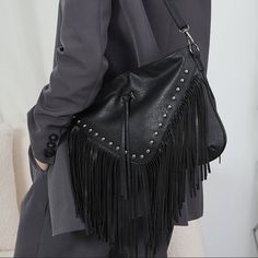 Fabulous Chic Fringe Black Leather Bag Made Out Of Pu Leather Boho Purses For Women,Canvas Tote Bag,Clutch Purses For Women, Clutches For Women,Cross Body Handbags,Crossbody Bags For Women,Crossbody Handbags,Crossbody Handbags For Women,Crossbody Purses For Women,Fringe Bag,Fringe Crossbody Bag,Fringe Crossbody Purse, Fringe Fanny Pack,Fringe Purse, Fringe Purses For Women,Girls Purse,Going Out Purses For Women, Handbag For Women, Handbags For Women Crossbody Bag,Hippie Purse, Hobo Handbag For W Black Hobo Bag With Fringe For Daily Use, Black Fringe Hobo Bag For Daily Use, Black Fringe Bag For Shopping, Black Rectangular Bag With Fringe, Black Fringe Shoulder Bag For Daily Use, Trendy Black Shoulder Bag With Fringe, Black Fringe Shoulder Bag For Shopping, Evening Shoulder Bag With Fringe, Black Fringe Shoulder Bag For Travel