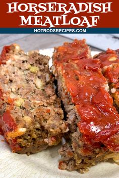 slices of horseradish meatloaf Horseradish Meatloaf, Horseradish Recipes, Beef Meatloaf, Classic Meatloaf Recipe, Beef Ground, Meatball Recipes Easy, Ground Meat Recipes