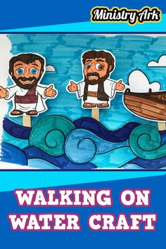 the story of jesus walking on water craft for kids to learn how to draw and paint