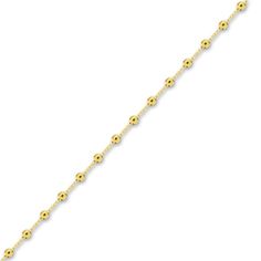 Distinctive diamond-cut beads brighten links around the length of this timeless women's station bracelet. Fashioned in 14K yellow gold, the adjustable 7.5-inch cable chain secures in place with a lobster clasp. Yellow Gold Beaded Bracelets With Adjustable Chain, Yellow Gold Beaded Bracelets With Satellite Chain, Yellow Gold Beaded Chain Bracelet With Round Beads, Yellow Gold Chain Bracelet With Round Beads, Yellow Gold Beaded Chain Bracelet, Yellow Gold Bracelets With Beaded Chain And Round Beads, Adjustable Yellow Gold Bracelet With Satellite Chain, Classic Yellow Gold Bracelet With 8mm Beads, Adjustable Yellow Gold Diamond Chain Bracelet