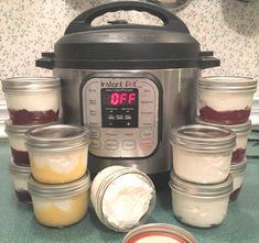 an instant pot with jam and other ingredients in front of it