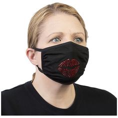 Adult/ Teen Breathable Washable Face Mask. Bling printed on the front of the mask. Double layer breathable fabric stretches over the face comfortably. Fabric ear loops can be softer than irritating elastic. Machine wash. 95% modal cotton, 5% spandex. Made in China Adult/ Teen Breathable Washable Face Mask. Bling printed on the front of the mask. Double layer breathable fabric stretches over the face comfortably. Fabric ear loops can be softer than irritating elastic. Machine wash. 95% modal cott Rhinestone Face Mask, Red Heart Patterns, Casual Reusable Cotton Mask, Bath And Body Shop, Organic Bath Products, Oil Shop, Hair Shop, Black Mask, Ear Loop