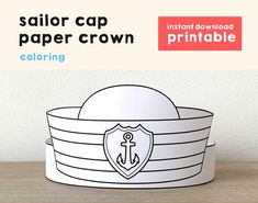 a paper crown with an anchor on it