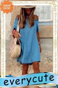 Off Shoulder Ruffle Sleeve Denim Dress P13646 Pretty Vibes, Denim Dresses, Casual Wear Dress, Off Shoulder Fashion, Stylish Girl, Women's Fashion Dresses, Denim Dress, Off Shoulder, Casual Wear