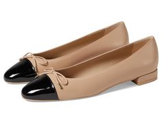 Stuart Weitzman Sleek Bow Flat - Women's Flat Shoes : Adobe/Black : Dance with gleeful elegance wearing the classic Stuart Weitzman Sleek Bow Flats. The slip-on footwear features leather upper and lining construction with cushioned insole. Round toe silhouette. Thermoplastic polyurethane outsole. Made in Spain. Measurements: Heel Height: 2 5 in Weight: 3 lbs Product measurements were taken using size 7, width M. Please note that measurements may vary by size. 2024 Sandals, Lawyer Fashion, Women's Flat Shoes, Point Shoes, Bow Flats, Kinds Of Shoes, Comfy Shoes, Flat Shoes, Womens Flats