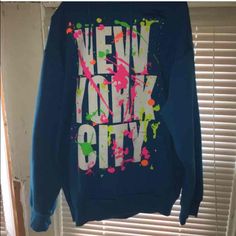 Never Worn, Size S Trendy Blue Hoodie For Fall, Urban Blue Winter Tops, Blue Graphic Print Hoodie For Fall, Urban Blue Sweatshirt For Spring, Urban Blue Hoodie For Spring, Trendy Blue Hoodie Sweatshirt, Trendy Blue Winter Hoodie, Urban Style Blue Hooded Top, Trendy Blue Hoodie With Graphic Print