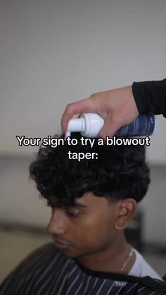 Blowout taper haircut for maintaining taper. Blowout Taper, Curling Mousse, Haircut Idea, Slick Hair, Curly Haircut, A Blowout, Bike Drawing, Guys Fashion