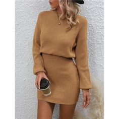 -Item Id 43082795 -Details: Rib-Knit -Neckline: Round Neck -Sleeve Type: Drop Shoulder -Style: Casual -Waist Line: High Waist -Hem Shaped: Pencil -Color: Mocha Brown -Pattern Type: Plain -Sleeve Length: Long Sleeve -Length: Mini -Fit Type: Slim Fit -Fabric: Medium Stretch -Material: Fabric -Composition: 50% Viscose, 28% Polyester, 22% Polyamide -Care Instructions: Hand Wash Or Professional Dry Clean -Temperature: Spring/Fall (18-25/63-77) -Sheer: No **Open To Offers!!!** **Bundle To Save More** Wife Clothes, Brown Pattern, Mocha Brown, Classy Chic, Fabric Medium, Chic Boutique, Boutique Dresses, Sleeve Type, Drop Shoulder