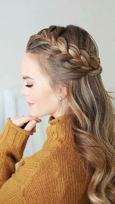 Cute Hairstyle For Teen Girls You Can Copy 2019 - Page 3 of 29 - HAIRSTYLE ZONE X Hair Styels, Gorgeous Braids, Inspo Hair, Woman Hairstyles, Luxy Hair, French Braid Hairstyles, Fishtail Braid