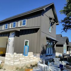 the house is being built and ready to be remodeled with new windows, sidings, and roofing