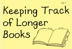 a yellow book with the words keeping track of longer books on it and an open book