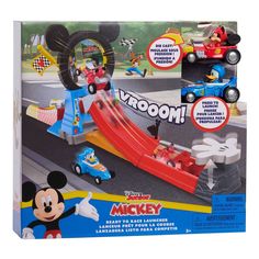 the mickey mouse race set is in its box