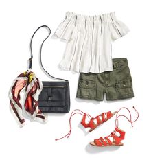 5 Ways to Wear Cargo Longer Shorts, Black Cargo Shorts, Outfit Blouse, Summer Jam, Home Simple, Orange Shoes