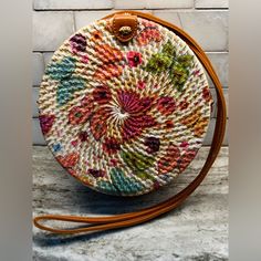 Brand New - Handwoven Rattan Handbag With Butterflies! Just In Time For Summer! Measurements: 8” Diameter, 3“ Depth. Strap Drop Is 28”. Perfect For The Beach Or Vacation! Fits A Regular Size Iphone. Bohemian Floral Print Bags For Vacation, Bohemian Multicolor Floral Print Bag, Casual Multicolor Floral Print Bag, Casual Multicolor Floral Print Shoulder Bag, Multicolor Bohemian Straw Bag For Everyday Use, Brown Floral Print Bags For Summer, Brown Floral Print Summer Bags, Multicolor Floral Print Vacation Bags, Summer Multicolor Floral Print Shoulder Bag