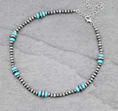 Navajo Pearl Style Choker Necklace | Monogram Markets Handmade Turquoise Choker Necklace, Adjustable Turquoise Choker Necklace, Turquoise Choker Necklace As A Gift, Handmade Turquoise Choker Jewelry, Ankle Bracelets Boho, Western Fashion Jewelry, Diy Jewelry Making Tutorials, Navajo Pearls, Beaded Jewelry Necklaces