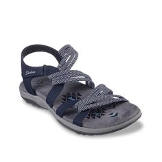 Skechers-Reggae Slim Summer of Fun Sandal Bring some laidback style to your look with the Reggae Slim Summer of Fun sandal from Skechers. The Skechers Memory Foam™ footbed ensures a padded, cushy fit. Navy Outdoor Sandals With Cushioned Footbed, Navy Cushioned Sandals For Outdoor, Summer Of Fun, Laidback Style, Nice Sandals, Laid Back Style, Open Toe, Customer Service, Style Inspiration