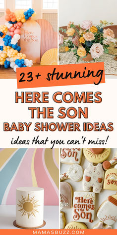 here comes the son baby shower Unique Baby Boy Shower Ideas, Unique Baby Shower Themes For Boys, Here Comes The Son Baby Shower Theme, Sun Baby Shower Theme, It's A Baby Boy