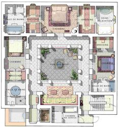 the floor plan for a house with several rooms and an attached bathroom, living room, dining