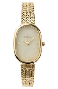 BREDA Jane Mesh Strap Watch, 23mm | Nordstrom Minimalist Gold Watches, Dainty Watches For Women, Classy Watches Women, Vintage Gold Watch, Gold Watches Women, Minimalist Watch, Mesh Bracelet, Classy Jewelry, Jewelry Lookbook