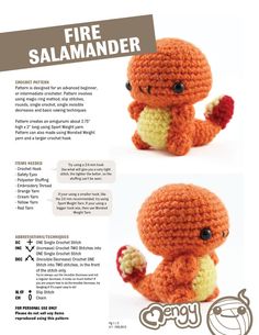 an advertisement for a crocheted stuffed animal