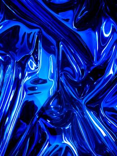 an abstract photograph of blue plastic material