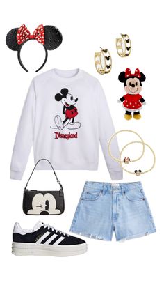 a mickey mouse outfit with shorts and sneakers