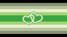 two green hearts on a striped background