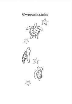 the sea turtle and starfish are swimming in the ocean coloring pages for kids to color