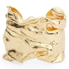 Crumpled foil cuff bracelet Medieval Illumination, Sculptural Jewelry, Illumination Art, Gold Cuffs, 24kt Gold, Wrist Cuffs, Kenneth Jay Lane, Dainty Jewelry, Silver Cuff