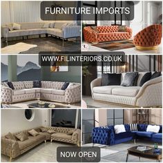 different types of sofas and chairs in various styles, sizes and colors for sale