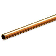 a gold colored tube on a white background