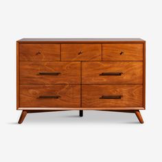 the chest of drawers is made from wood and has six drawers on each side, with two