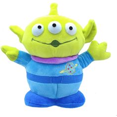 a yellow stuffed toy with big eyes and arms