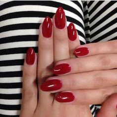 Music Nails, Red Stiletto Nails, Summery Nails, Nails Only, Red Nail, Shellac Nails, Oval Nails, Elegant Nails