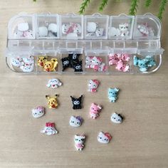 You will receive 1 Box (24 Pcs, 4 of each charm) just as pictured. Item Condition: Brand New Type: Kawaii Nail Charms PACKAGING Please know that your order will be packed with care and consideration to arrive safely. Your product will come in a padded envelope. Shipping via USPS first class with tracking. REFUNDS AND EXCHANGES I will gladly exchange a piece if the wrong one was shipped. Your satisfaction is my number one priority, if for some reason you didn't receive what you expected, I will e Sanrio Nail Charms, Hello Kitty Nail Charms, Cute Nail Charms, Diy Nail Charms, Charms Packaging, Pikachu Nails, Nail Items, Charms For Nails, Nails Charms