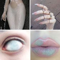 four different pictures with various types of makeup