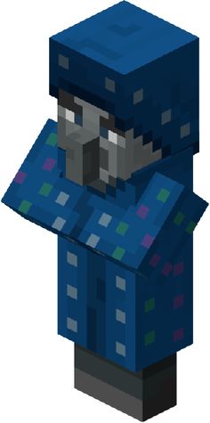 an image of a person in a minecraft style costume with a blue shirt and black pants