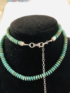 "*Brand new *Handmade item *Sterling silver *Gemstone: Natural Kingman Turquoise *Necklace length: 24 inches long *3\" Extensions *Free gift box *Free shipping in USA *Ready to ship Thank You For Looking ,And Check Out More Items In My Etsy Shop For More Great Deals, Also We Add More Jewelry To Etsy Shop Https://www.etsy.come/shop/abq925" Southwestern Adjustable Necklace With Sterling Silver Clasp, Bohemian Beaded Necklace With Sterling Silver Clasp, Artisan Turquoise Necklace With Sterling Silver Clasp, Sterling Silver Turquoise Necklace For Jewelry Making, Bohemian Turquoise Sterling Silver Necklace, Turquoise Sterling Silver Hand-strung Necklace, Southwestern Sterling Silver Hand-strung Jewelry, Southwestern Turquoise Necklace With Sterling Silver Clasp As Gift, Southwestern Hand-strung Sterling Silver Jewelry