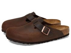 Leather Birkenstocks, Birkenstock Boston Soft Footbed, Boston Soft Footbed, Neutral Heels, Clog Shoes, Boston Clog, Birkenstock Boston, Foot Health, Birkenstock Boston Clog