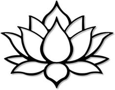 a black and white drawing of a lotus flower