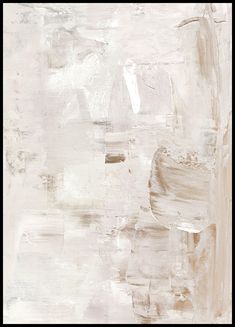 an abstract painting with white and beige colors