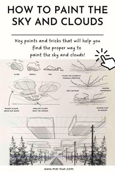 how to paint the sky and clouds