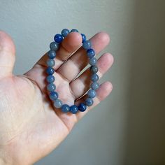 Never Worn Blue Aventurine Bracelet. No Flaws. Poms Casual Blue Stretch Bracelet With Gemstone Beads, Blue Hand-strung Stretch Bracelet, Everyday Blue Stretch Bracelet With Gemstone Beads, Everyday Blue Gemstone Beads Stretch Bracelet, Spiritual Blue Beaded Bracelets For Everyday, Everyday Spiritual Blue Beaded Bracelets, Casual Blue Jewelry With Natural Stones, Casual Hand-strung Blue Crystal Bracelet, Blue Gemstone Beads Bracelet For Everyday