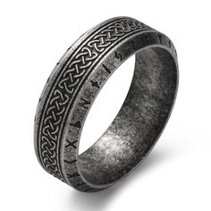 PRICES MAY VARY. ✔Viking Rings for Men Women✔: Unique viking ring with norse runes,celtic knot; In norse mythology,runes are not only symbols,but also believed to bring luck,power,protection,hope,happiness,victory etc. The celtic knot represents unity and eternal spiritual life. ✔Material✔: Made from premium 316L stainless steel,never tarnish or rust; Nickel and lead free,safe for sensitive skin. ✔Details✔: Approx 24x8 mm or 0.94x0.31 inch (DxW); Approx 7.5gram (0.27 OZ); Available in size 7 /8 Viking Rings For Men, Norse Mythology Runes, Runes Celtic, Engagement Watch, Viking Rings, Viking Raven, Celtic Knot Jewelry, Runic Alphabet, Hip Hop Rings