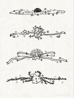 an old fashioned tattoo design with stars and ribbons