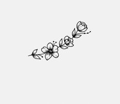 a black and white drawing of flowers