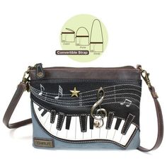 Piano Keyboard  Purse Chala Handbag, Blues Piano, Crossbody Phone Purse, Not Musik, Mini Crossbody Purse, Cell Phone Bag, Cell Phone Purse, Phone Purse, Crossbody Wallet