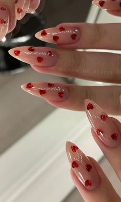 Vday Nails, Prettiest Celebrities, Nature Tattoos, Heart Nails, Dream Nails, Funky Nails, Pretty Acrylic Nails, Valentine's Day Nails, Valentines Nails